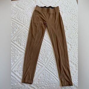 Brown Faux Suede Leggings